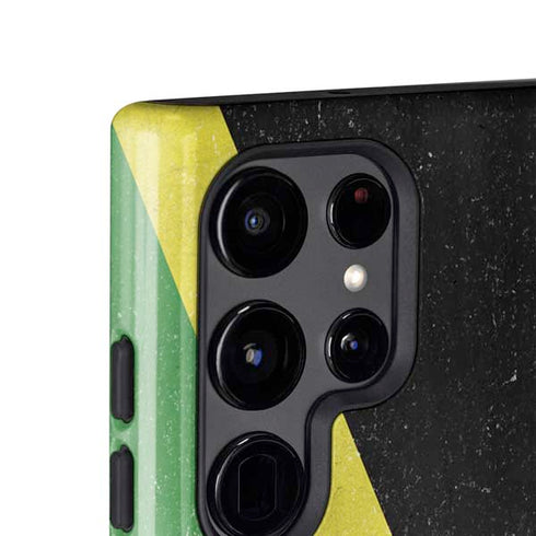 Jamaica Flag Distressed Galaxy S25 Ultra Impact Case